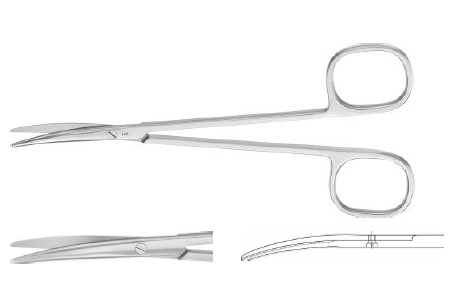 БЕБІ МЕТЦЕНБАУМ НОЖИЦІ З КВАДР. РУЧК. ВИГНУТІ 145MM